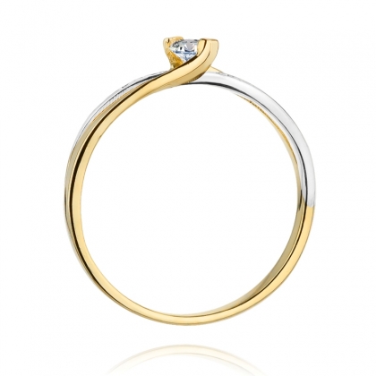 Złoty pierścionek z Brylantami 0,13ct - złoto próby 585. W-415